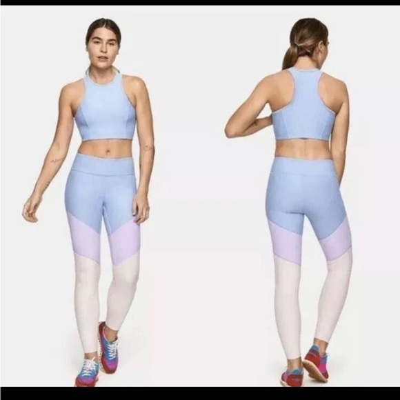 Outdoor Voices Pants - NWT Outdoor Voices Springs Leggings XS | 7/8 Blue Lavender Pink Colorblock